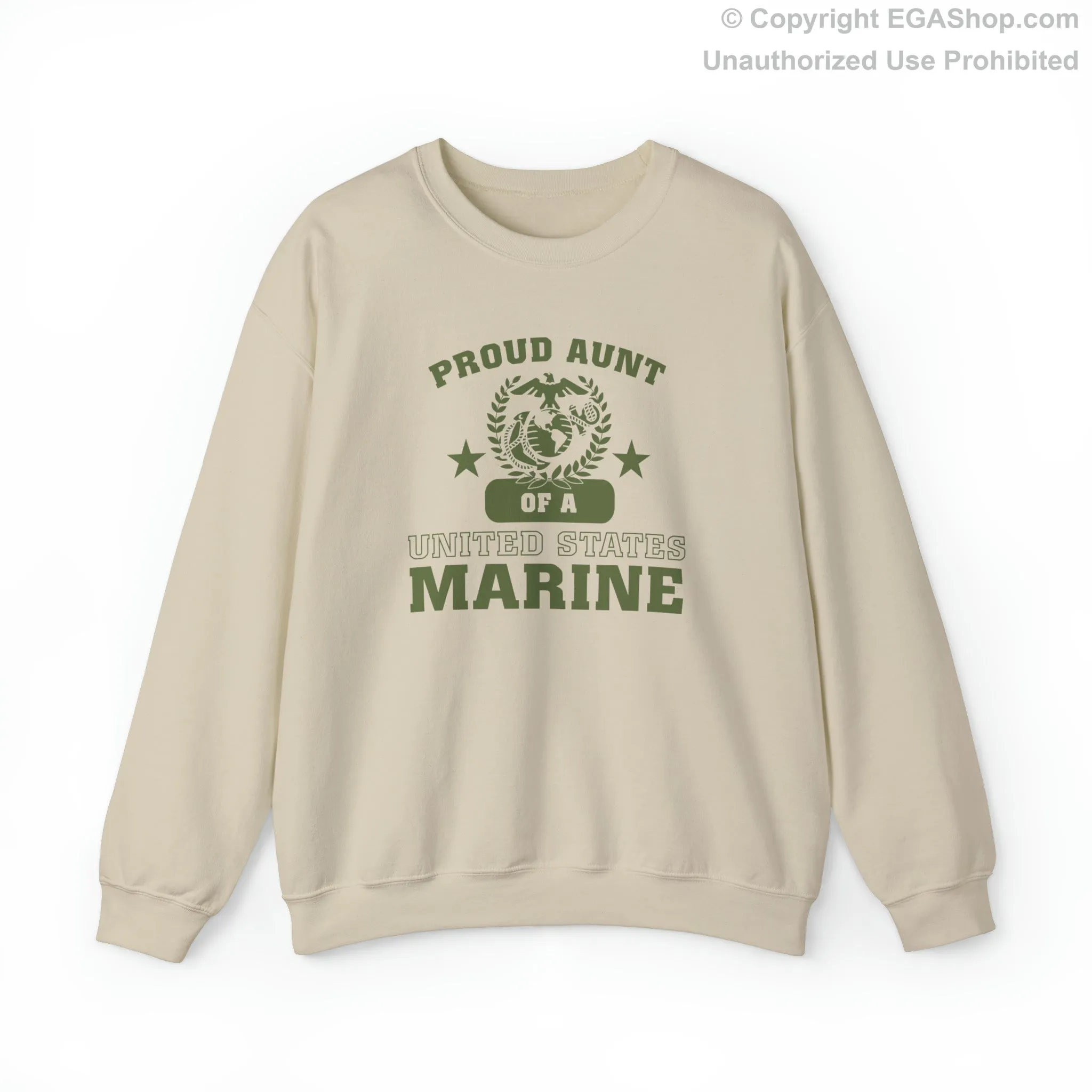 Sweatshirt: Proud Aunt of a Marine (Varsity Style, Color Choices)