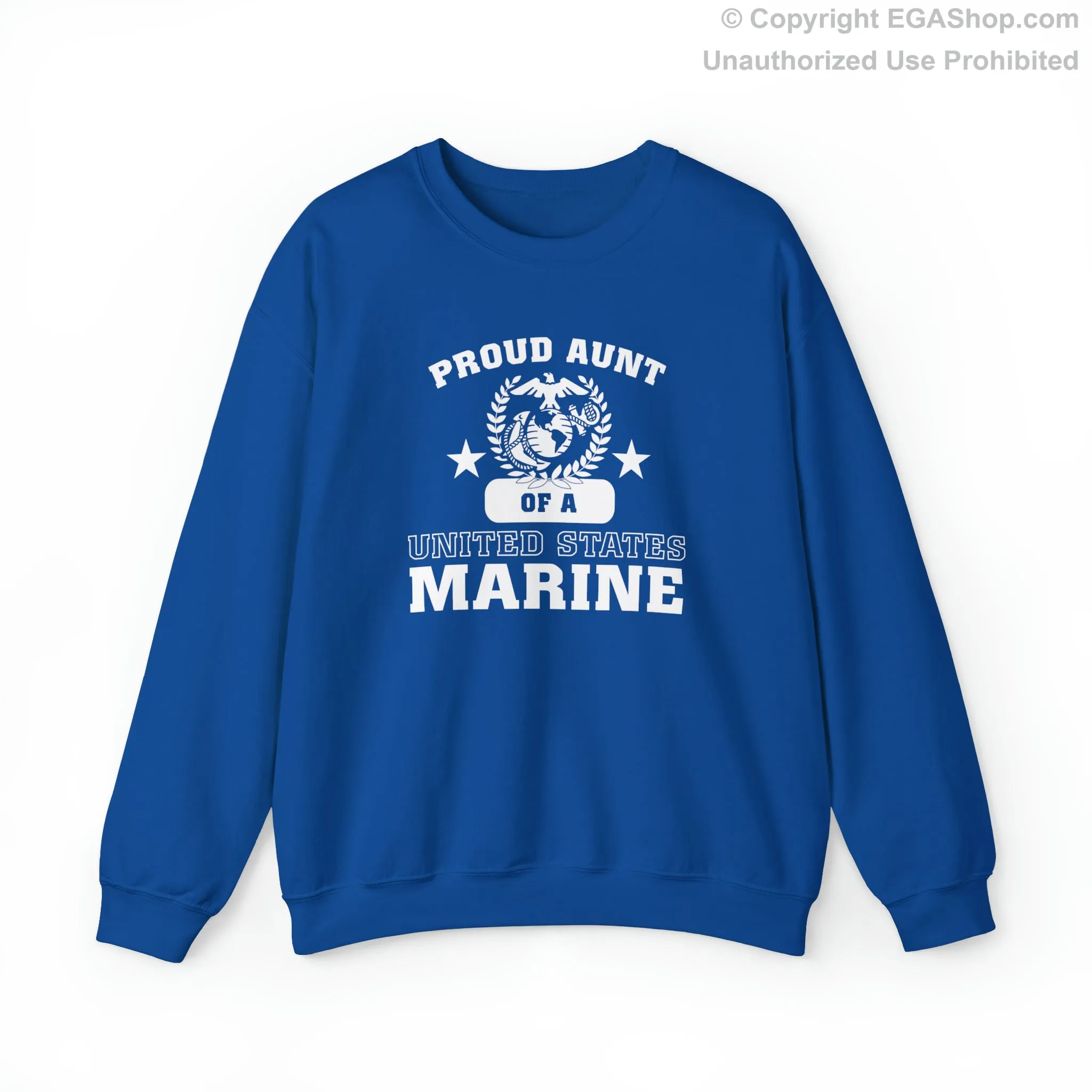 Sweatshirt: Proud Aunt of a Marine (Varsity Style, Color Choices)