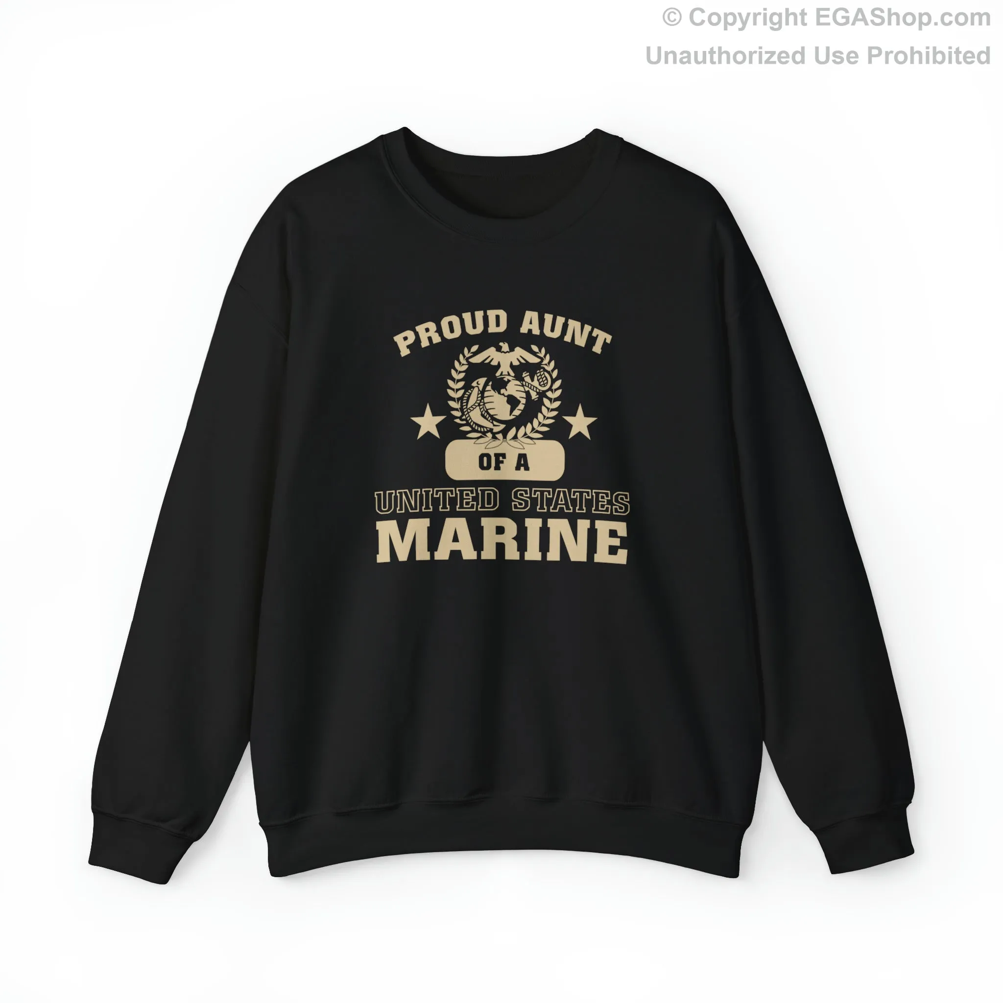 Sweatshirt: Proud Aunt of a Marine (Varsity Style, Color Choices)