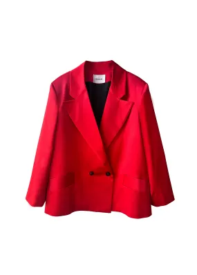 The Lexi Satin Blazer - Red