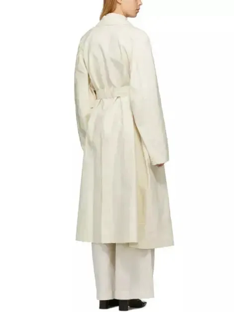 Women’s Belted Single-Breasted Linen-Blend Trench Coat