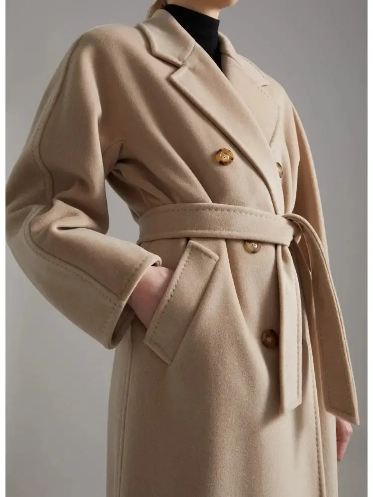 Women’s Double-Breasted Wool and Cashmere-blend Icon Coat, Sand