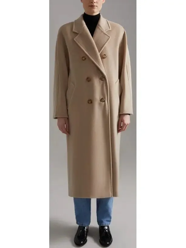 Women’s Double-Breasted Wool and Cashmere-blend Icon Coat, Sand